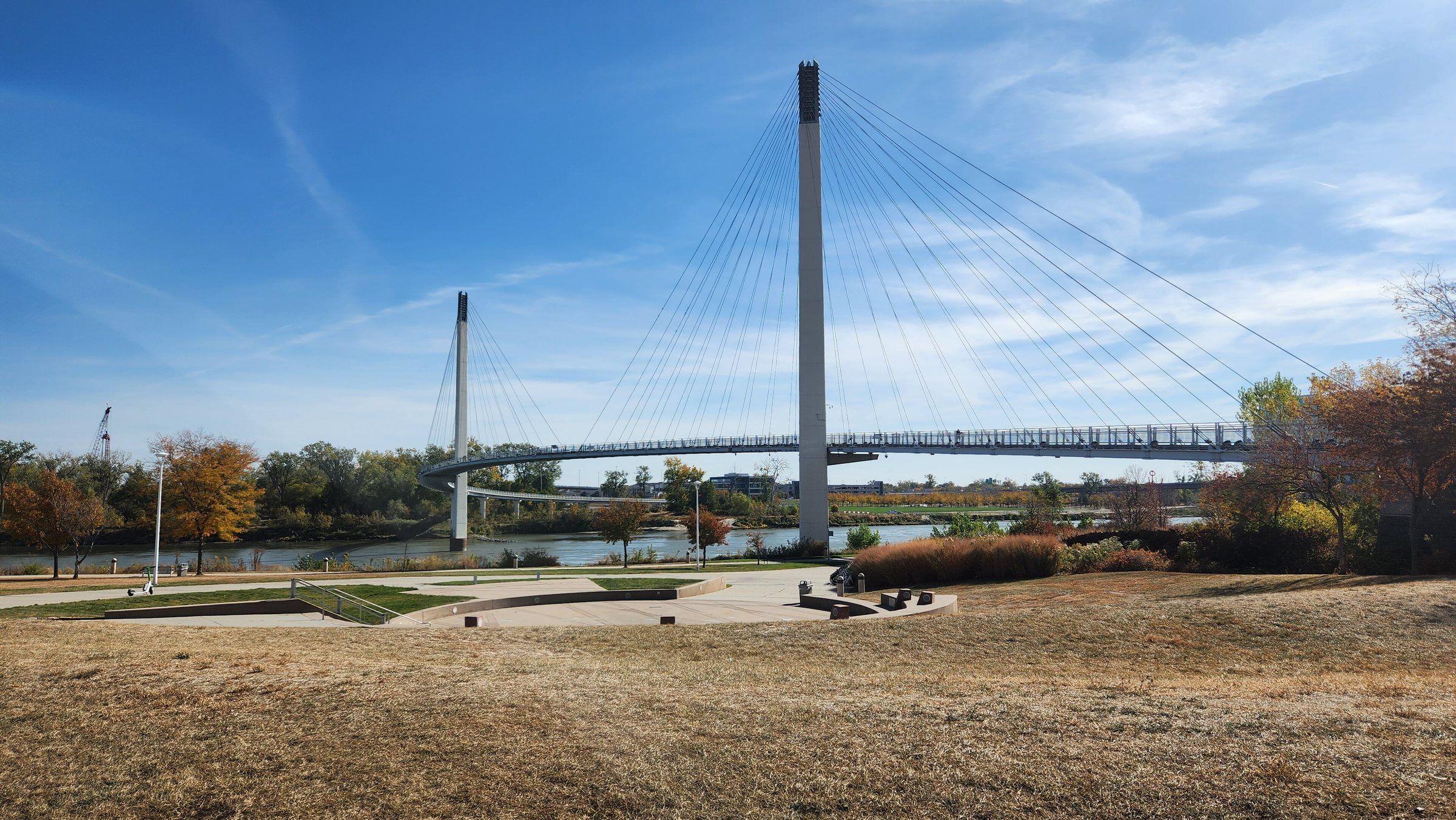 The pedestrian bridge over the Missouri River in Omaha